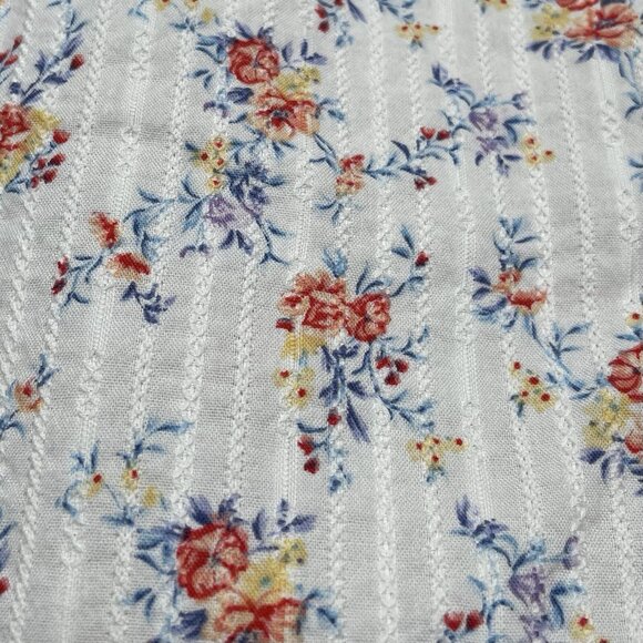 On 34th Womens Shirt Plus Size 2X Floral Print Long Sleeves Shadow Stripe Woven - Picture 6 of 10